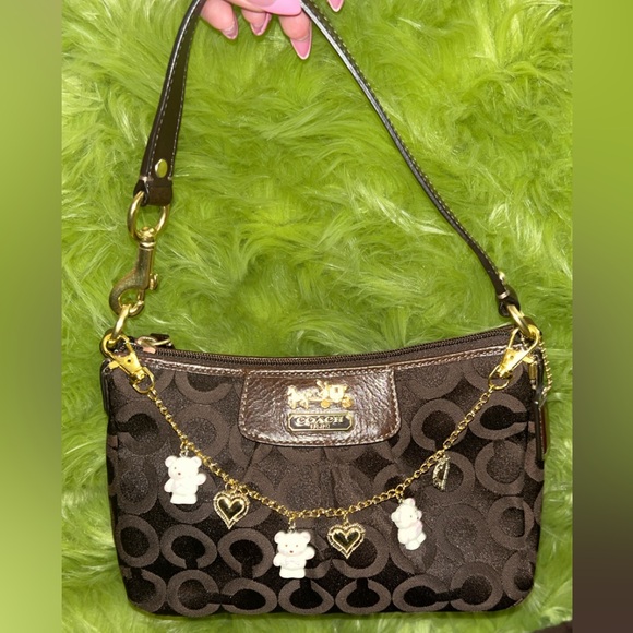 Coach Dark Brown Mini Optic Madison Shoulder Bag - Picture 1 of 12